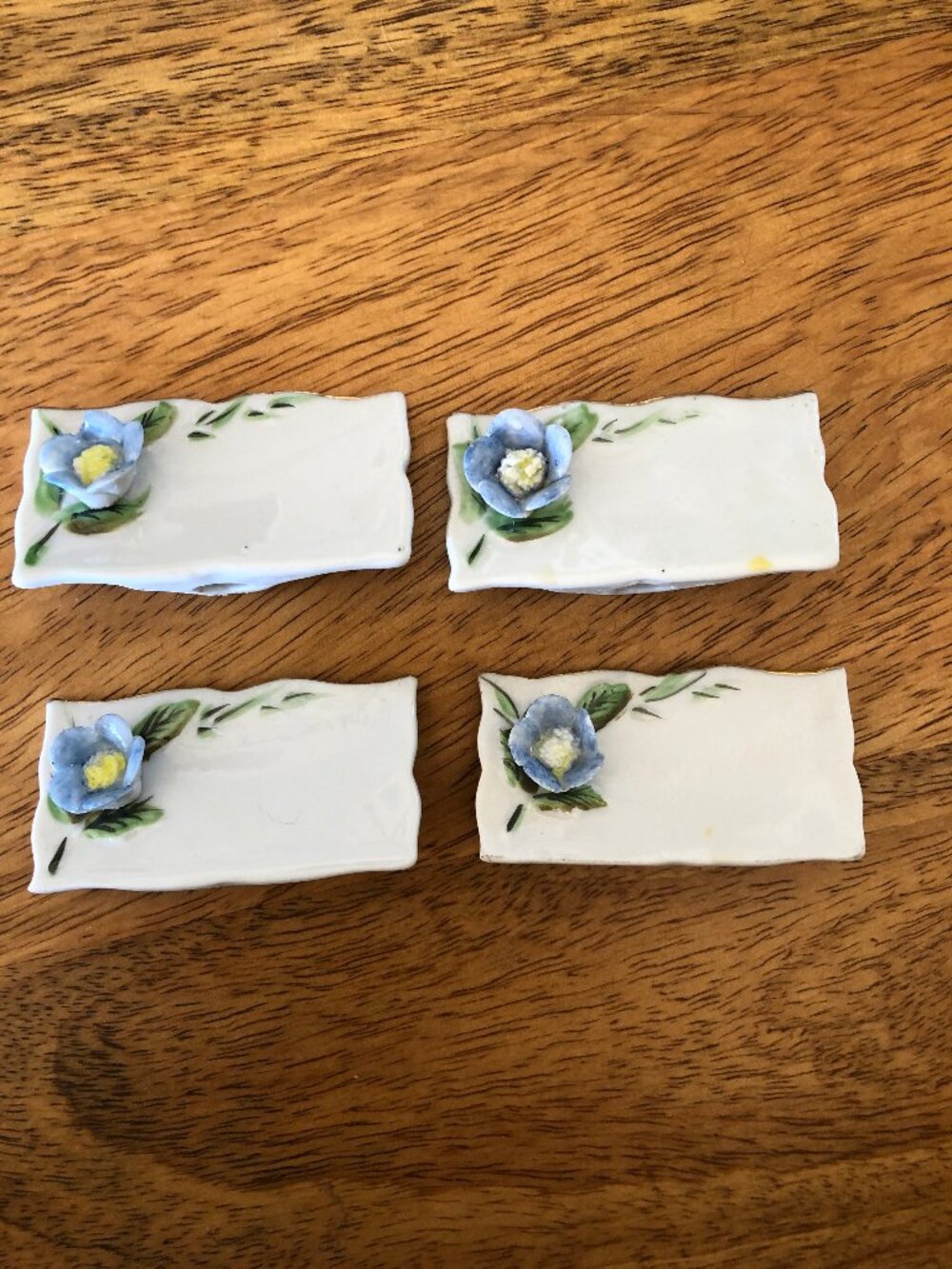 Vintage Shafford Floral 3D Porcelain Reusable Place Card Holders & Menu Board - Picture 11 of 15